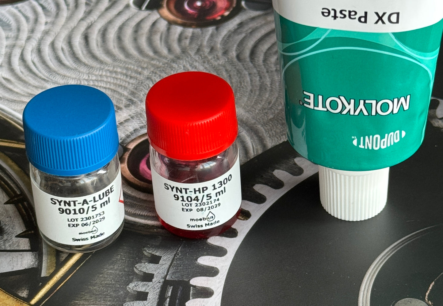 Complete “pro” Watchmaker Oil Kit, Moebius 9010+9104(HP1300)+8200+8217+9415+DX